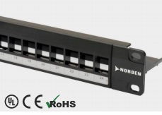 121-01P18124B NORDEN Category 6 UTP Patch Panel Blank Punch Down 24 Port