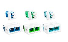 N205.617 Nexans Duplex LC Snap-In Adaptor Multimode Aqua