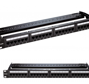 NPP-C61BLK241 D-Link 24 Port Cat6 Unshielded Fully Loaded Punch Down Patch Panel 1U- Black Colour