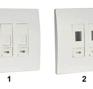 240640 Datwyler Faceplate flat, double, white